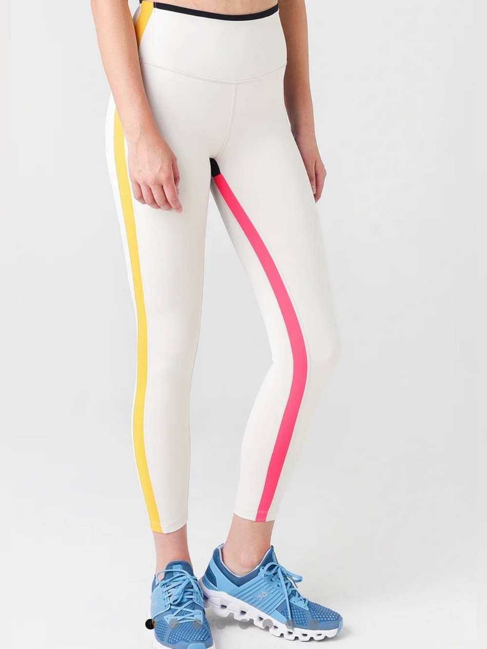 Splits59 Women’s Sam High Waist Techflex 7/8 Leggings Cream Size S Off White